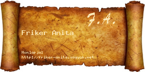 Friker Anita névjegykártya