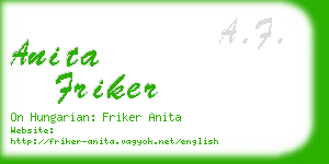 anita friker business card